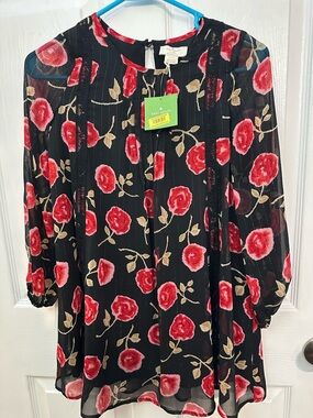 kate spade Black Floral Rose Dress